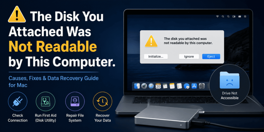 The Disk You Attached Was Not Readable by This Computer.